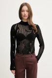 Sisley pulover culoarea negru, light, cu turtleneck, 1MNPM2023