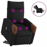VidaXL Fotoliu electric de masaj rabatabil cu ridicare, negru, textil