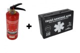 Trusa Medicala Auto Omologata DIN13164 + Stingator Auto 1KG cu Manometru, Valabilitate 5 Ani