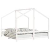 Cumpara ieftin Cadru de pat pentru copii, alb, 2x(90x200)cm, lemn masiv de pin