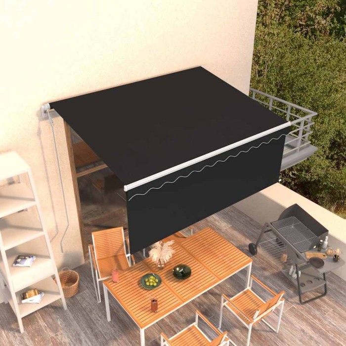 vidaXL Copertină retractabilă automat cu stor, antracit, 3,5x2,5 m 3069289