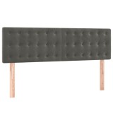 Cumpara ieftin Tablii de pat, gri inchis, 144x5x78/88 cm, catifea