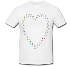 Tricou &amp;quot; Heart outline in paw &amp;quot; foto
