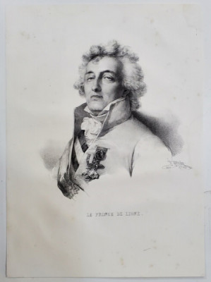 LE PRINCE DE LIGNE , LITOGRAFIE , DESEN de GREVEDON , litografiat de C. MOTTE , 1825 foto