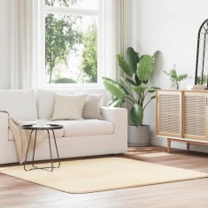vidaXL Covor shaggy cu pom &icirc;nalt, NAVARRA, crem, 160x160 cm, poliester