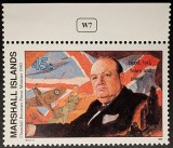 Marshall Islands &ndash; Timbre 45c &ndash; Churchill Prim-ministru 1940 &ndash; Comemorativ-Neuzat