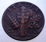 1.770 ITALIA WWII VITTORIO EMANUELE III 10 CENTESIMI 1939 R, Europa, Bronz