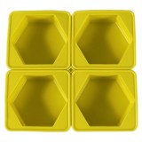 Set 4 Forme Silicon Hexagonale Galbene pentru Briose, Prajituri si Proiecte DIY