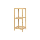 Etajera depozitare si organizare KL271, cu 3 rafturi, lemn, multifunctional, natur
