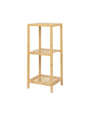 Etajera depozitare si organizare KL271, cu 3 rafturi, lemn, multifunctional, natur foto