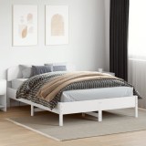VidaXL Cadru de pat fără saltea, alb, 160x200 cm, lemn masiv pin