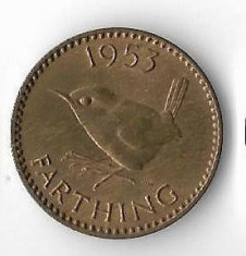 Moneda farthing 1953 - Marea Britanie foto