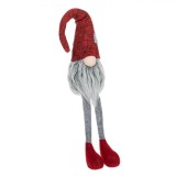 Figurina Decorativă Crăciun Gnome, Fără Brand, 52cm, Culoare Roșu și Gri, Oem