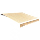 VidaXL P&acirc;nză copertină, galben &amp; alb, 3x2,5m (cadrul nu este inclus)