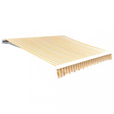 vidaXL P&acirc;nză copertină, galben &amp; alb, 3x2,5m (cadrul nu este inclus)
