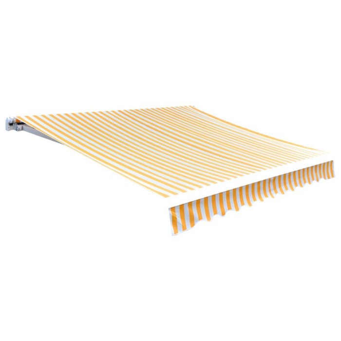 vidaXL P&acirc;nză copertină, galben &amp; alb, 3x2,5m (cadrul nu este inclus)