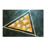Tablou abstract Triunghi pictat manual, 90x60cm ulei pe panza in relief efect 3D