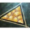 Tablou abstract Triunghi pictat manual, 90x60cm ulei pe panza in relief efect 3D