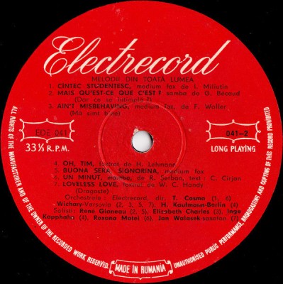 Trio Grigoriu_Gigi Marga_Gica Petrescu - Melodii Din Toata Lumea Vol. 1 (Vinyl) foto