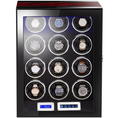 Cutie intors ceasuri automatice cu amprenta iUni, Luxury Watch Winder 12, Mahon-Negru foto
