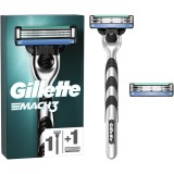Aparat de ras cu 3 lame Gillette Mach3, 1 Aparat + 2 rezerve de lame, pentru barbati