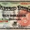 10 dolari 1869 Reproducere Bancnota USD , Dimensiune reala 1:1