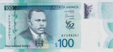 Bancnota Jamaica 100 Dolari 2022 - P97 UNC ( comemorativa, polimer )