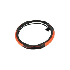 Husa volan din piele cu gaurele , Marimea M - culoare negru+ rosu Cod: K431